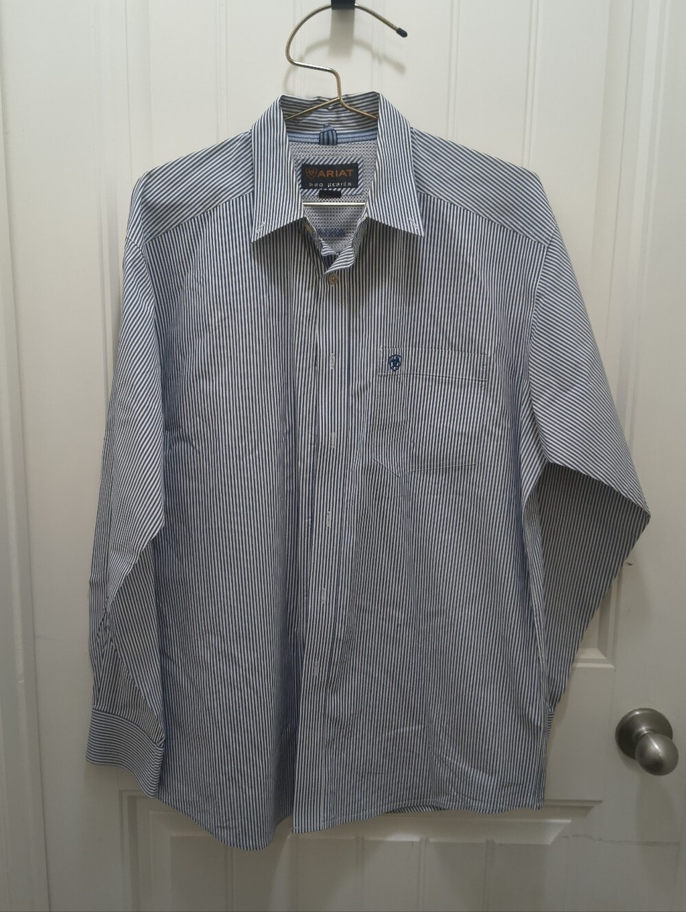 Ariat Pro Series Dayne Men's Classic Fit Western Shirt Blue Stripe Large